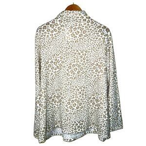 1X Vegan Cashmere Snow Leopard Ultra Soft SWEATER Mockneck Emily Daniels NEW